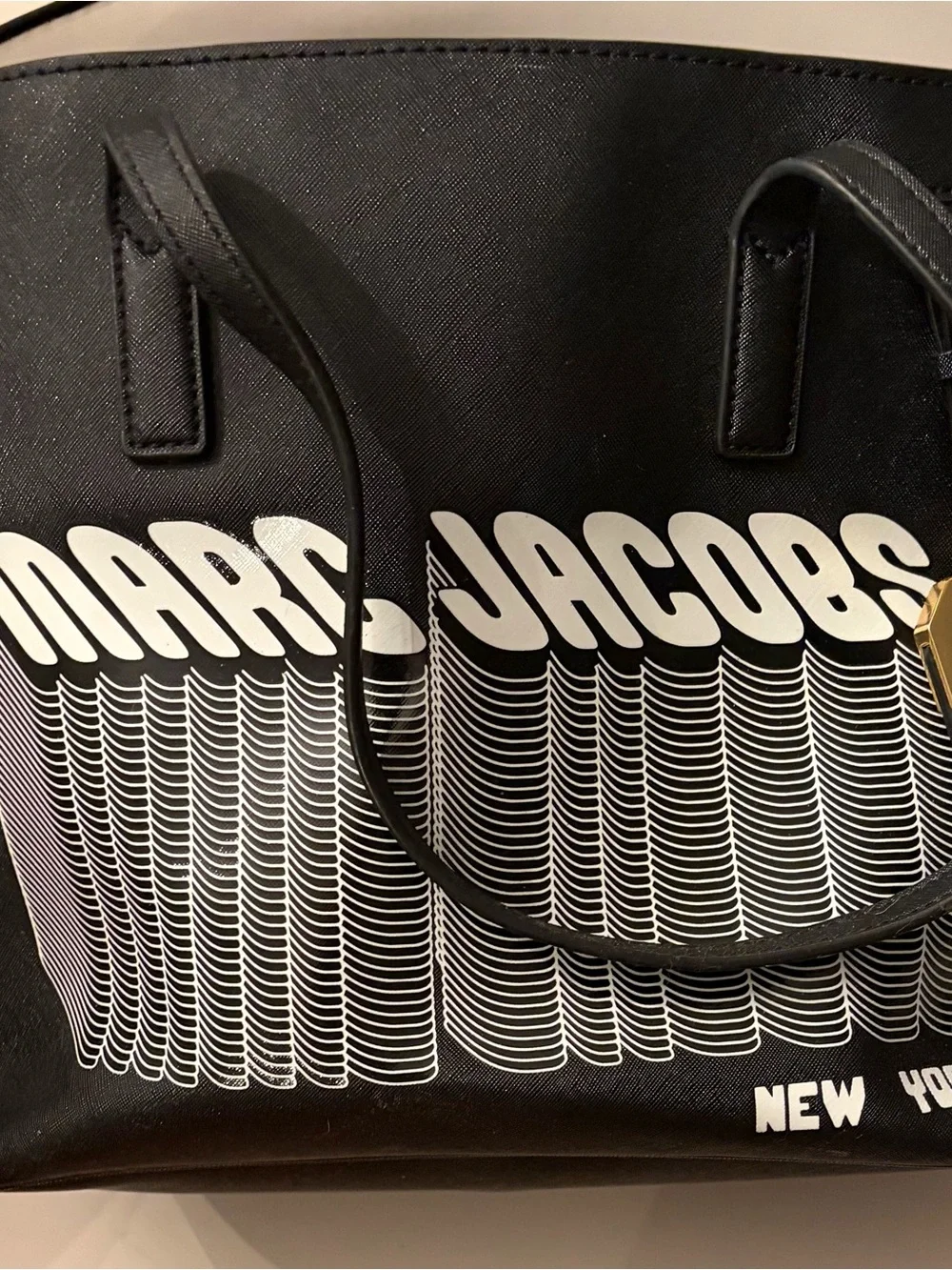 Marc Jacobs Black Logo Graphic Tote Bag Play Back Layers